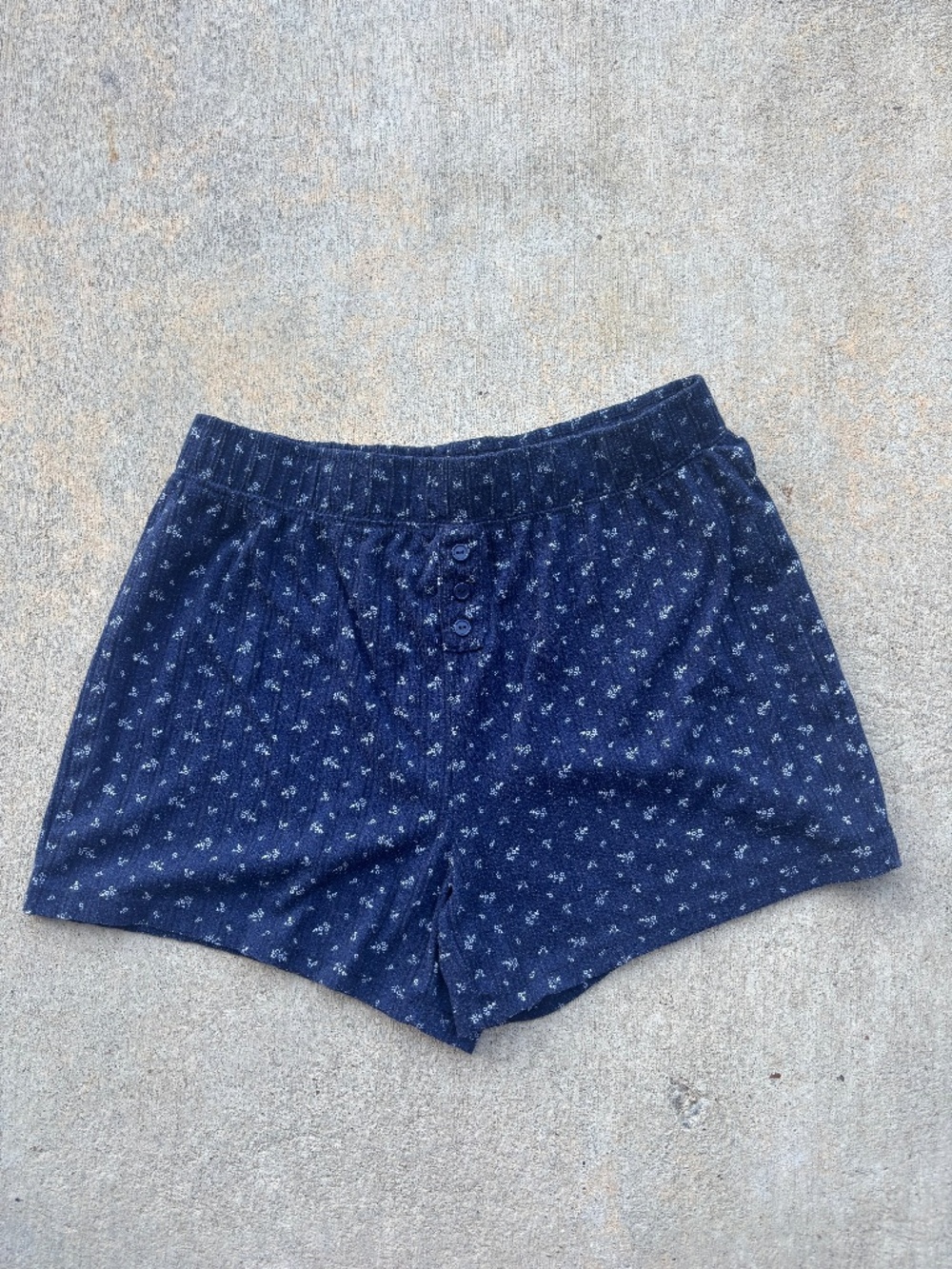 Blue Floral Pointelle Boxer Shorts